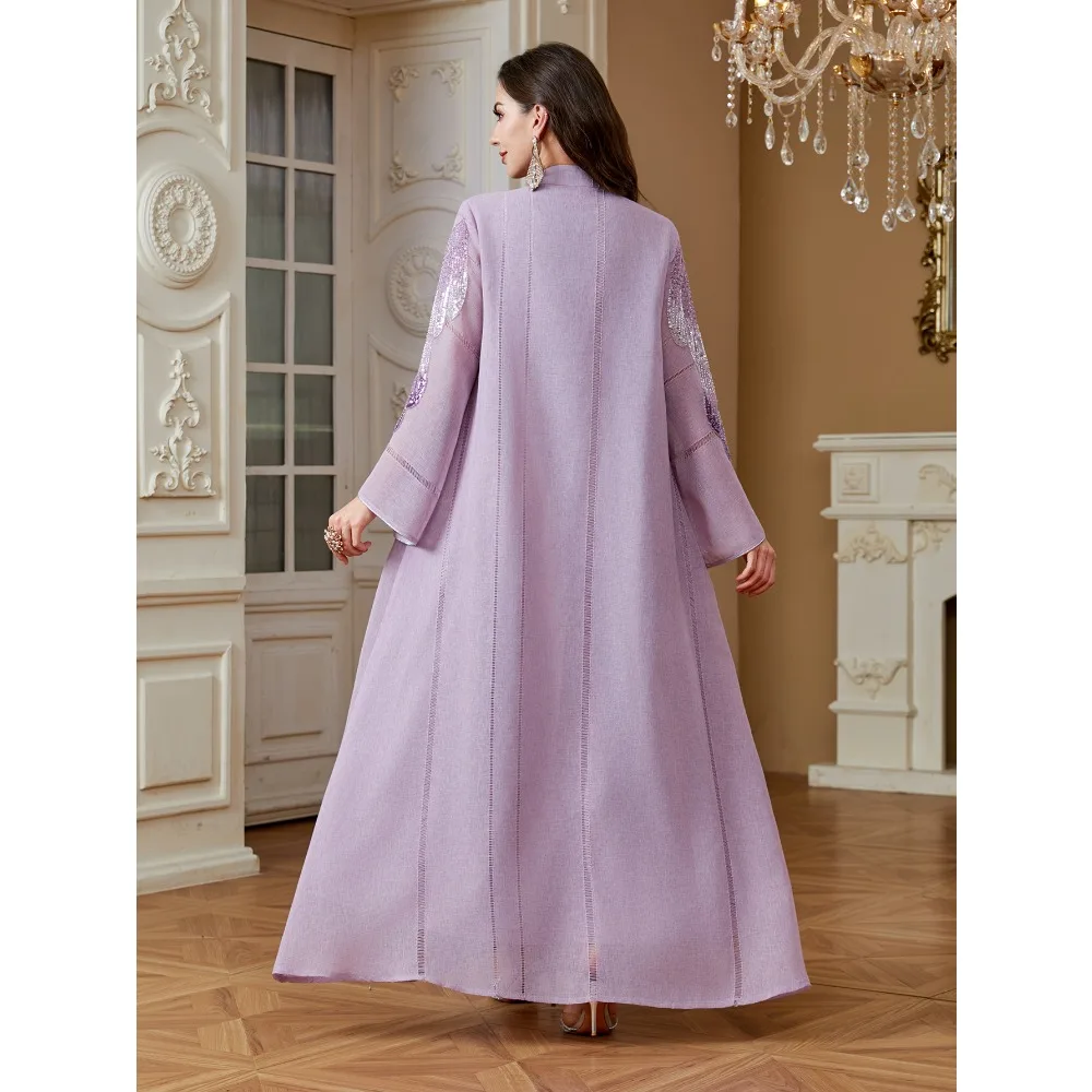India Turkey Muslim Abaya Dresses Women Elegant Diamond Wedding Evening Party Dress Lace Sequins Abaya Morocco Caftan Robe 2026