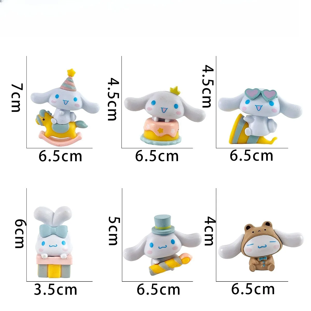 Figuras de Anime Sanrio Cinnamoroll Hello Kitty, caja ciega de la serie Party, colección de mesa de PVC, decoración, regalos misteriosos, 6 uds.