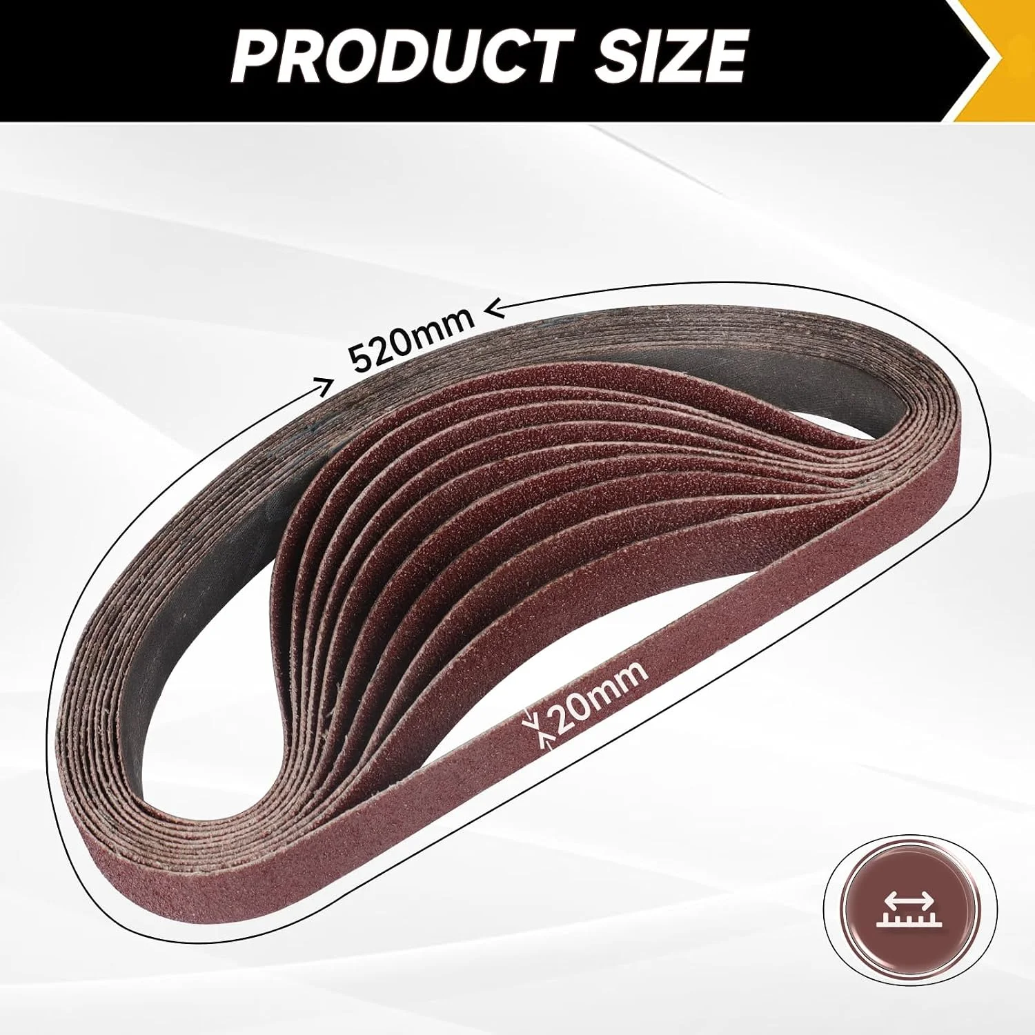 10Pcs 20X520mm Sanding Belt Sander Accessories Abrasive for Metal Wood Furniture Grinding Suitable for Pneumatic Sander