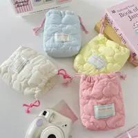 Bolsa para cámara con cordón antiarañazos, bolso de diseño pequeño, bolsa de almacenamiento para cámara, bolsa pequeña para lápiz labial anticaída a prueba de polvo para viajes al aire libre