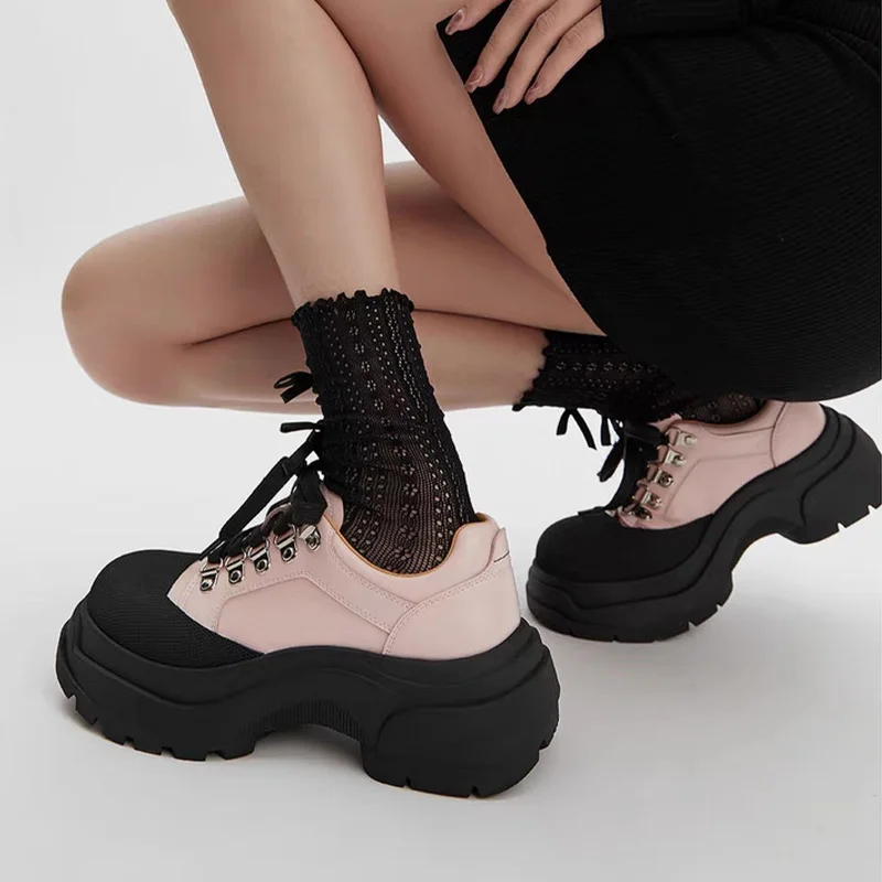Women Shoes 2023 Spring Casual Shoes New Flats Shoes Platform Sneakers Sports Running Lace Up Designer Non Slip Mujer Zapatillas