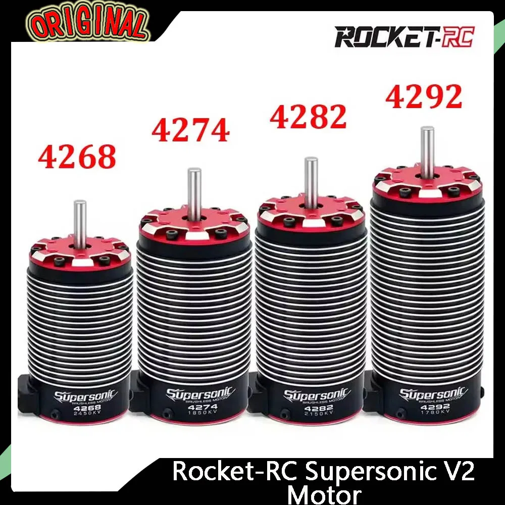 

Бесщеточный двигатель Rocket-RC Supersonic V2 (4268-4292) — высокий крутящий момент, вал 5 мм для радиоуправляемых автомобилей/грузовиков 1/8-1/7, эффективное рассеивание тепла