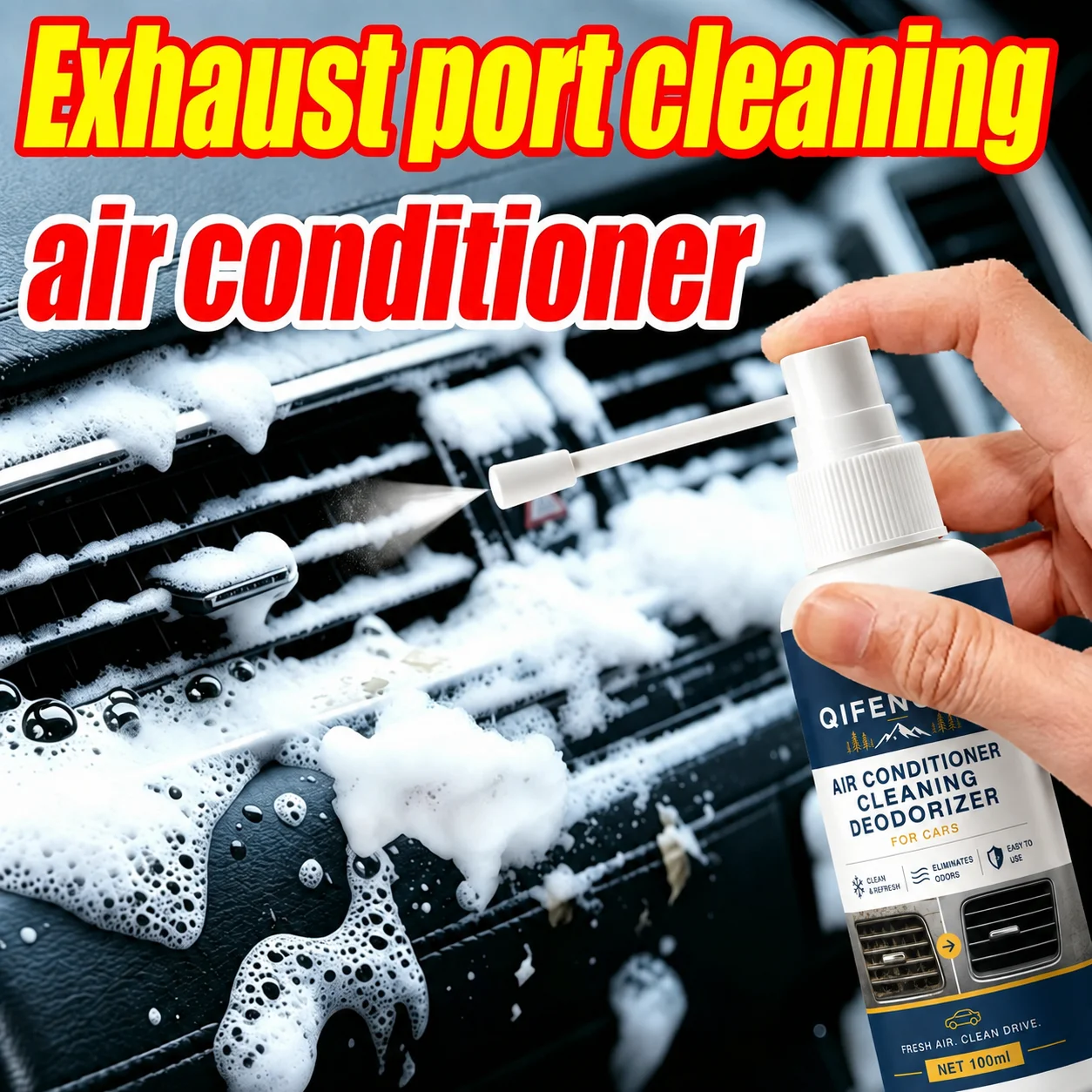 Car air conditioner cleaning spray, remove odor dust mold, summer air conditioner vent foam cleaning deodorant car