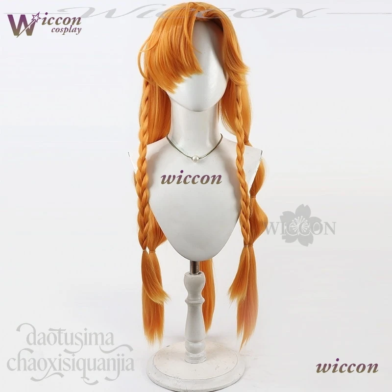 Game Wuthering Waves Cosplay SIGRIKA Long Kawaii Orange Multiple Braids Thin Bang Wigs Synthetic Hair Christmas Party Cos