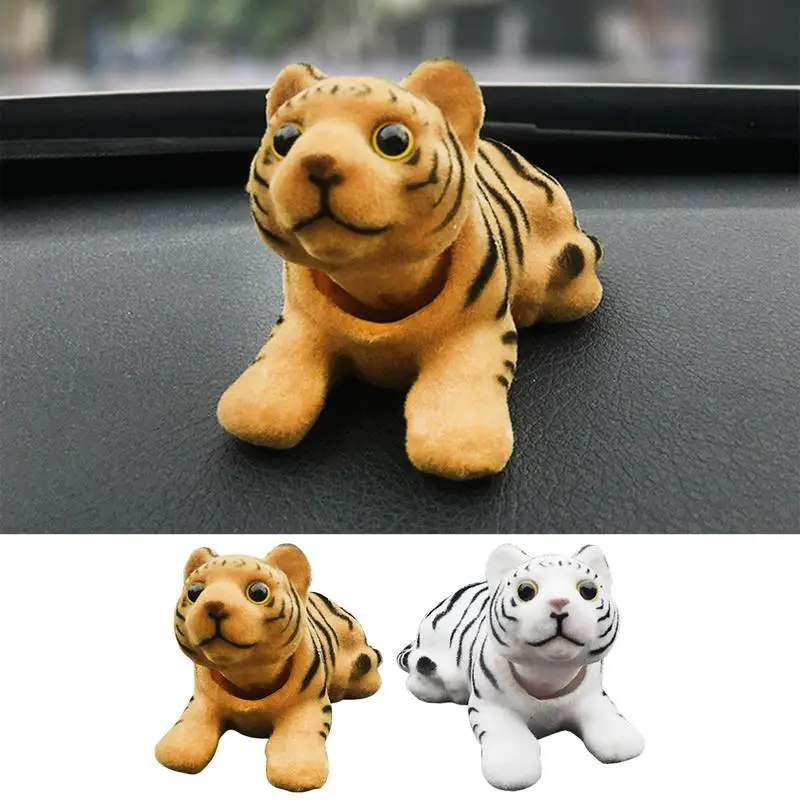 Resin Bobble Shaking Head Toy Shaking Head Tiger Ornament Shaking Head Tiger Decor Lucky Tiger Figurine For Car Vehicle Desk