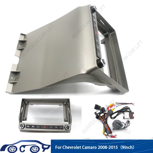 Fascias de Radio de coche de 9 pulgadas para Chevrolet Camaro 2008-2015 reproductor de marco estéreo Android 2 Din Panel de unidad principal embellecedor de tablero con cable c