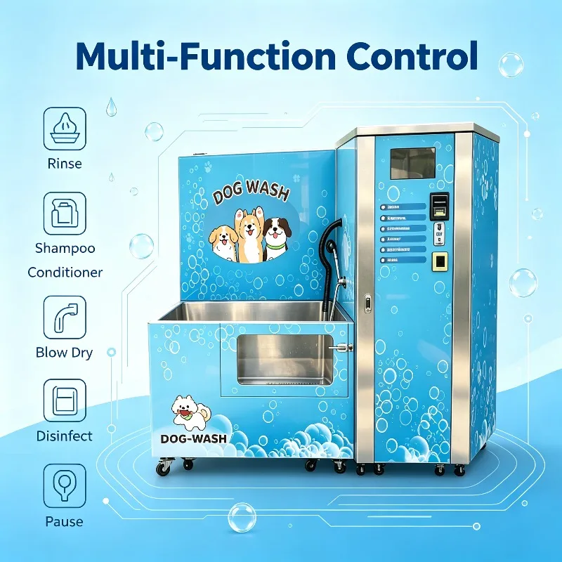 Unattended Multi‑Purpose Pet Bath Booth Sterilization Disinfection System Built‑In Shower Shampoo Dispenser