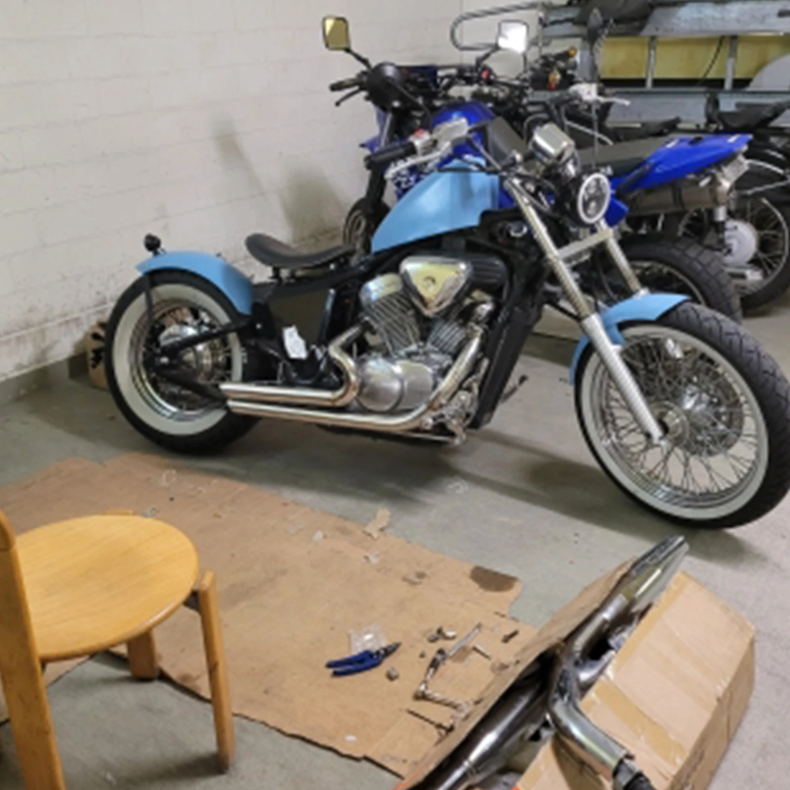 Fit For Honda Steed Shadow VT400 VT600 VLX400 VLX600 VT400C VT600C VLX600 Motorcycle Handmade Dual Full Exhaust System Muffler view 3