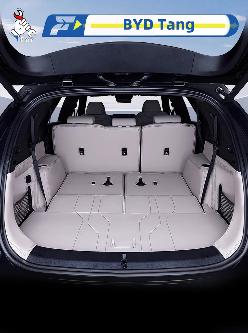 For BYD TANG 2.0T 2018-2022 Car Trunk Mat Custom Fit Trunk Liner Cargo Mat Trunk Protection Mat Chair-Back Protection Mat