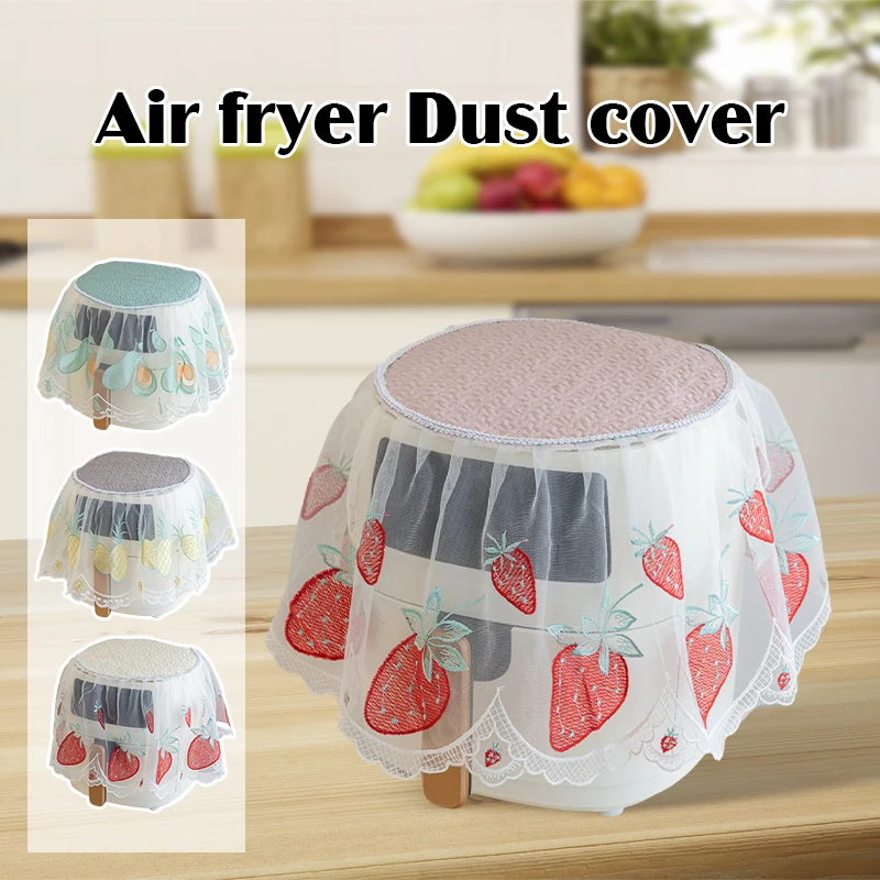 

Fruit Printed Lace Embroidery Air Fryer Dust Cover Oilproof Water Dispenser Electric Pressure Cooker Rice Cooker Dustproof Cover