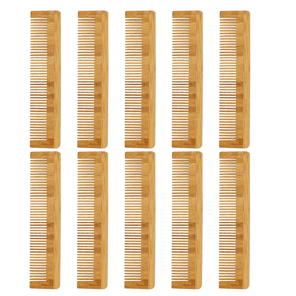 

10pcs Bamboo Tooth Hairstyling Combs Hair Combs Hairbrushes for Women Men Hairdressing Detangling Comb Styling Travel
