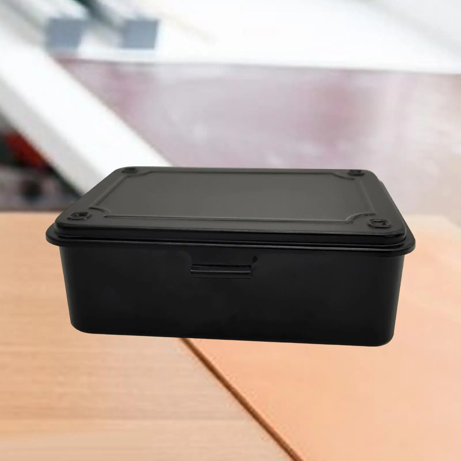 Trunk-style Tool Box with Hinged Lid Portable Empty Box Organizer Storage Container for Stamp Handbook Candles Tools Car Keys