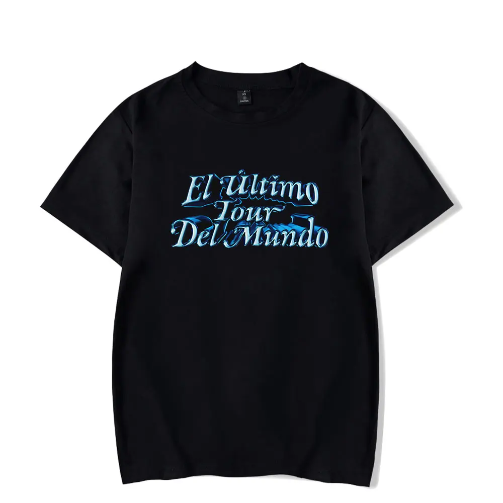 Bad Bunny El Ultimo Tour Del Mundo summer letter pattern printing T-shirt short-sleeved loose casual all-match T-shirt