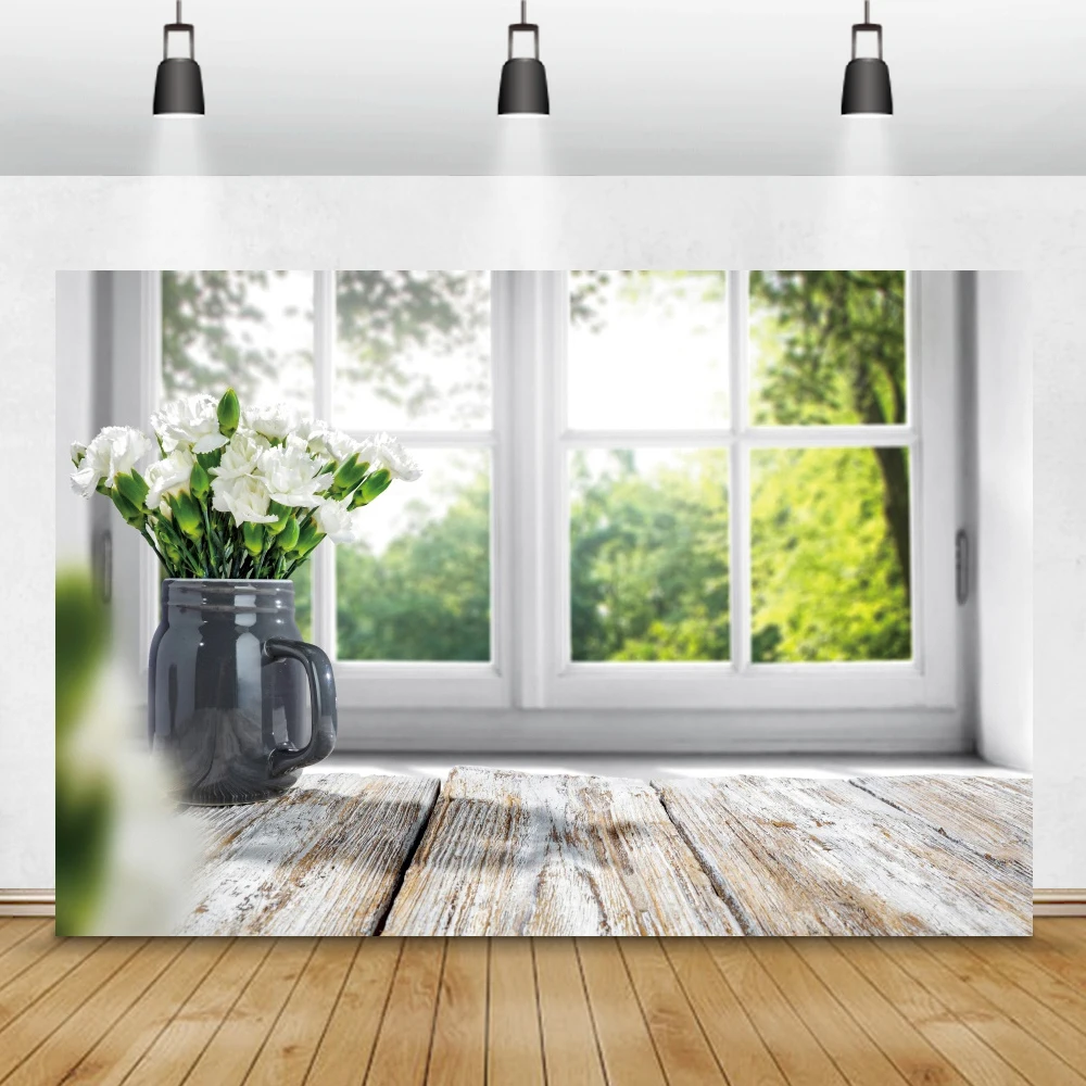 Laeacco غرفة نافذة الستار أشعة الشمس خشبية الطابق ديكور المنزل التصوير خلفية التصوير خلفية صورة المتصل استوديو الصور