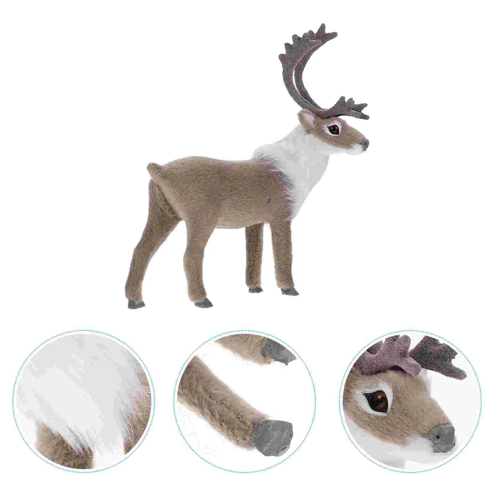 

Realistic 20cm Decoration Vivid Lifelike Deer Figurine for Home Office Dorm Xmas Party Desktop nament Simulated Animal