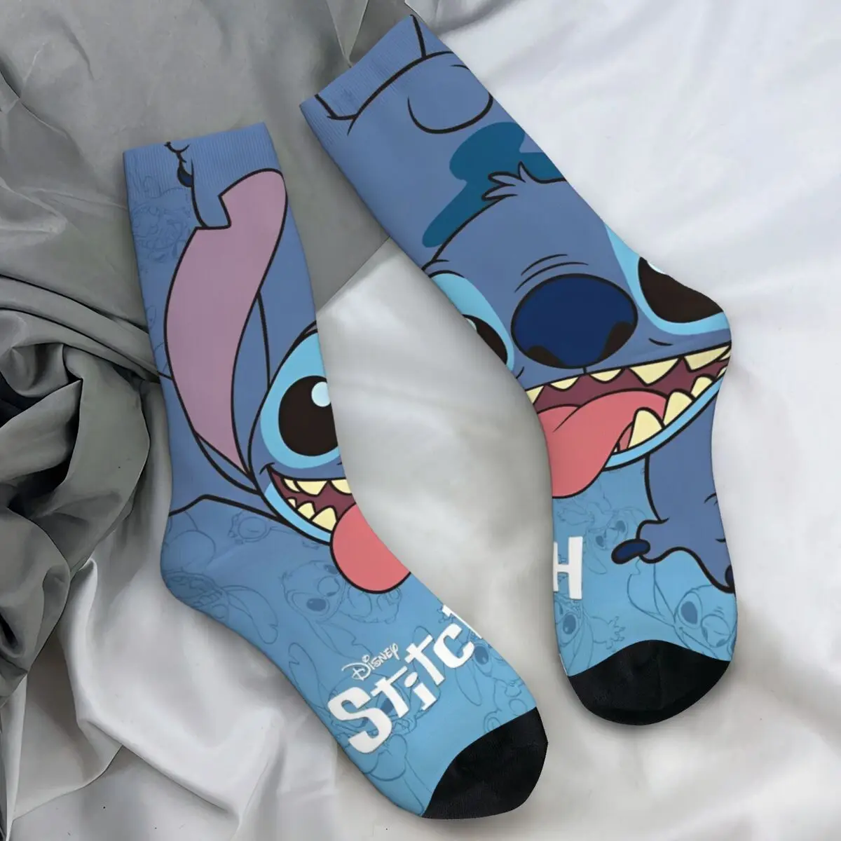 Stitch Cartoon Socks Spring Stockings Korean Unisex Men Breathable Socks Design Cycling Anti Bacterial Socks