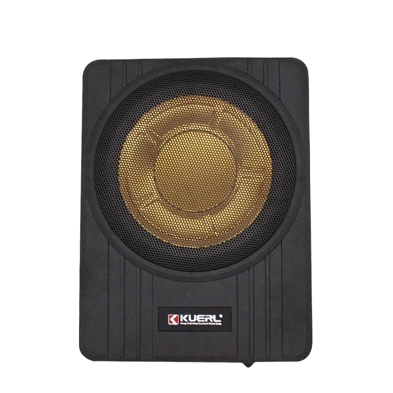 Hot 10 Inch Frosted Aluminum Alloy casing RMS Power 150W Car Audio Under Seat Slim Active Subwoofer With Wired volume control