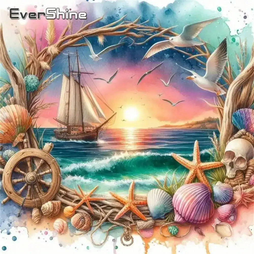 Evershine Diamant-Gemälde, Gänseblümchen, bunt, Acryl, Bastelbedarf, Diamant-Mosaik, DIY-Stickerei, Kindergeschenk