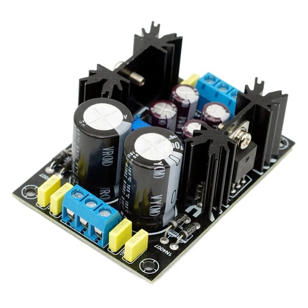 LM317 LM337 Based PCB Kit for Constructing Regulated Dual Rail Power Supply with Enhanced Noise Reduction Capacitors