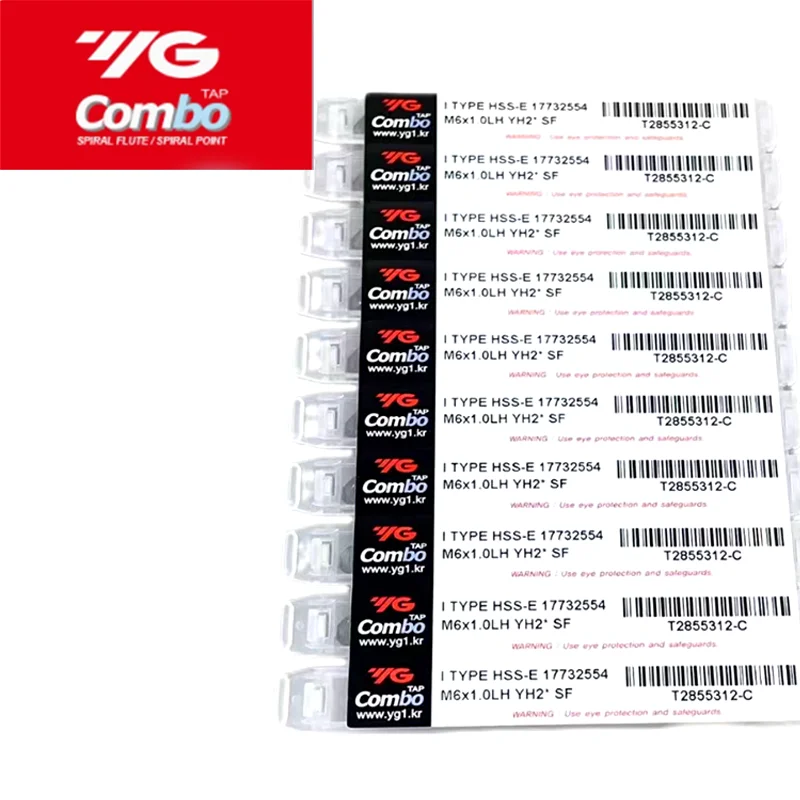 Korea Import YG Combo HSSE Left Hand Spiral Fluted Tap Pointed M3 M4 M5 M6 M8 M10 UNC 6-32 8-32 10-24 1/4 Machine Thread Taps