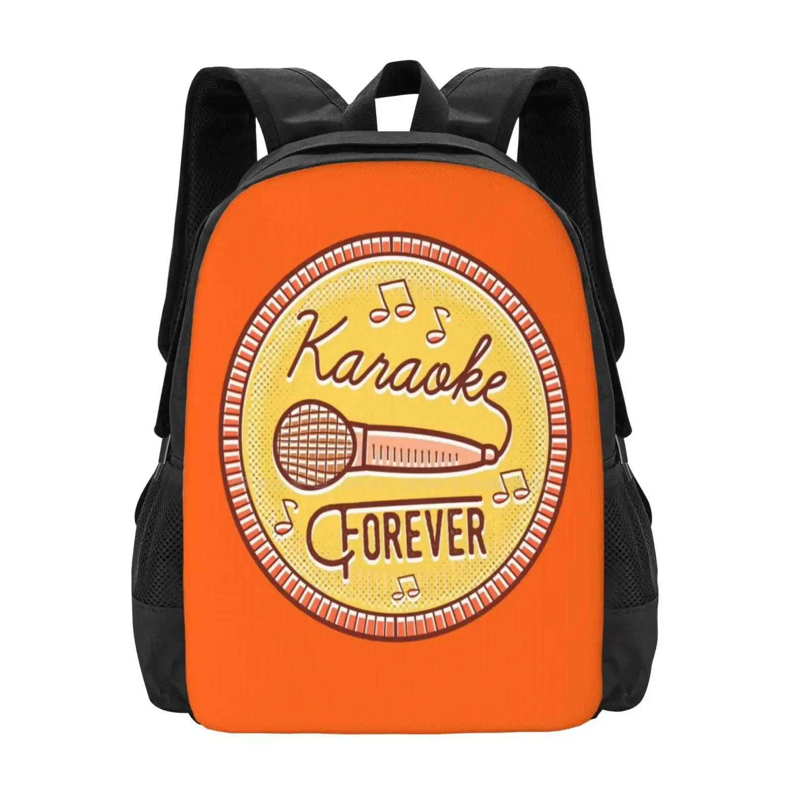 Karaoke Forever Hot Sale Schoolbag Backpack Fashion Bags Forever Music Notes Microphone Queen King