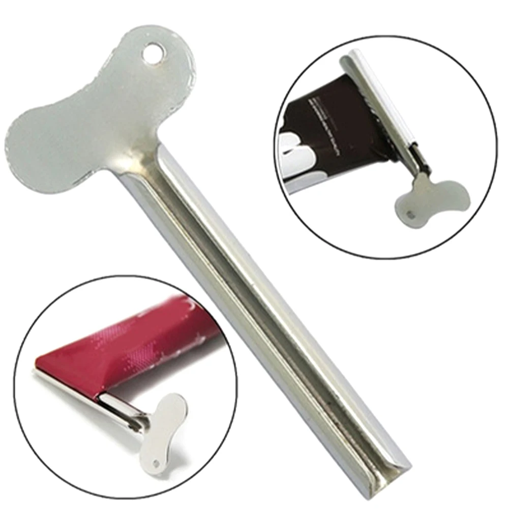 2 Pieces Metal Tube Roller Toothpaste Tube Squeezer Roll-up Key Dispenser Paint Squeezing Little Gadget Tool