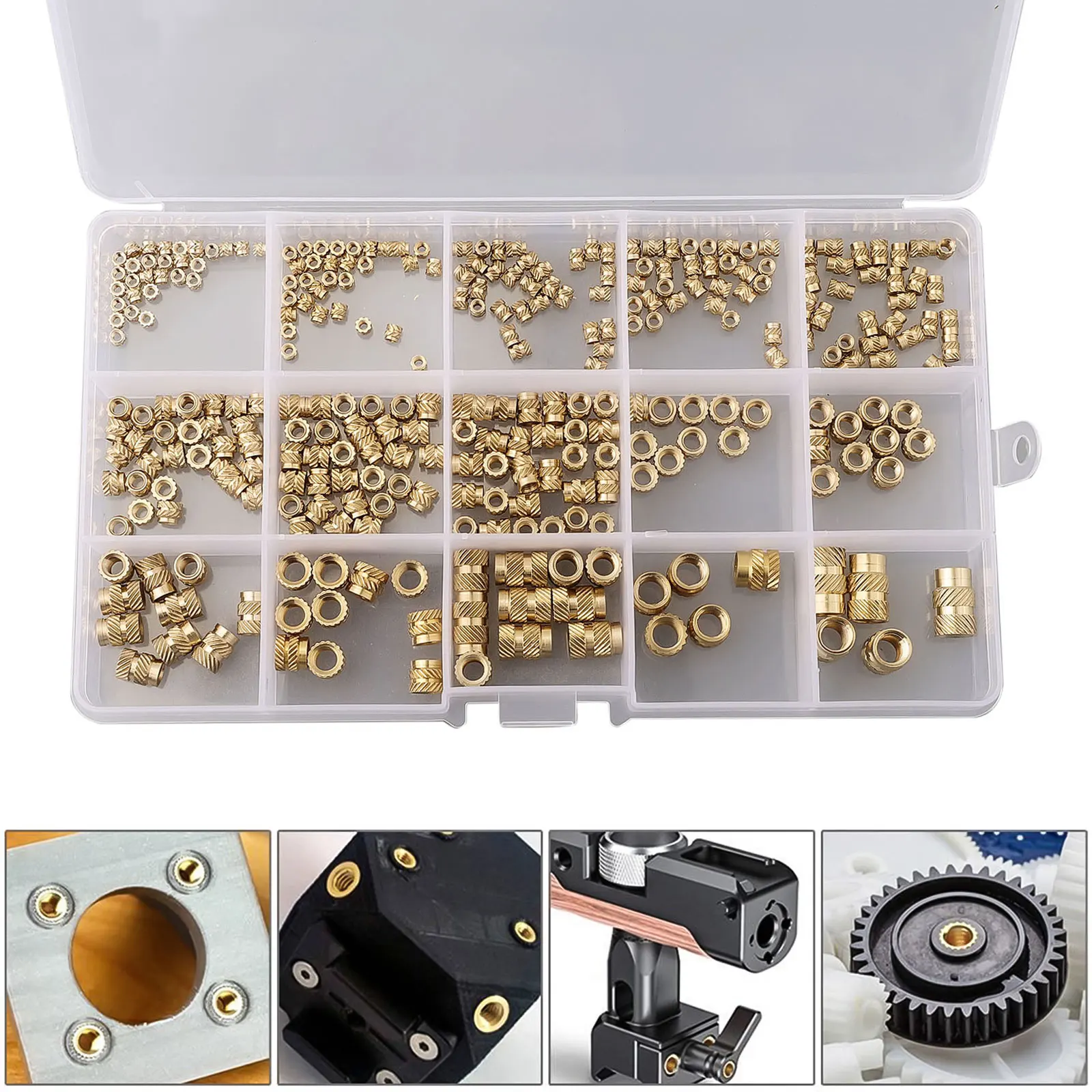 Brass Threaded Inserts M5 for m6 Threaded Threaded Knurled 15 Sizes 7 Models Bushing For Thermoplastics Brand New
