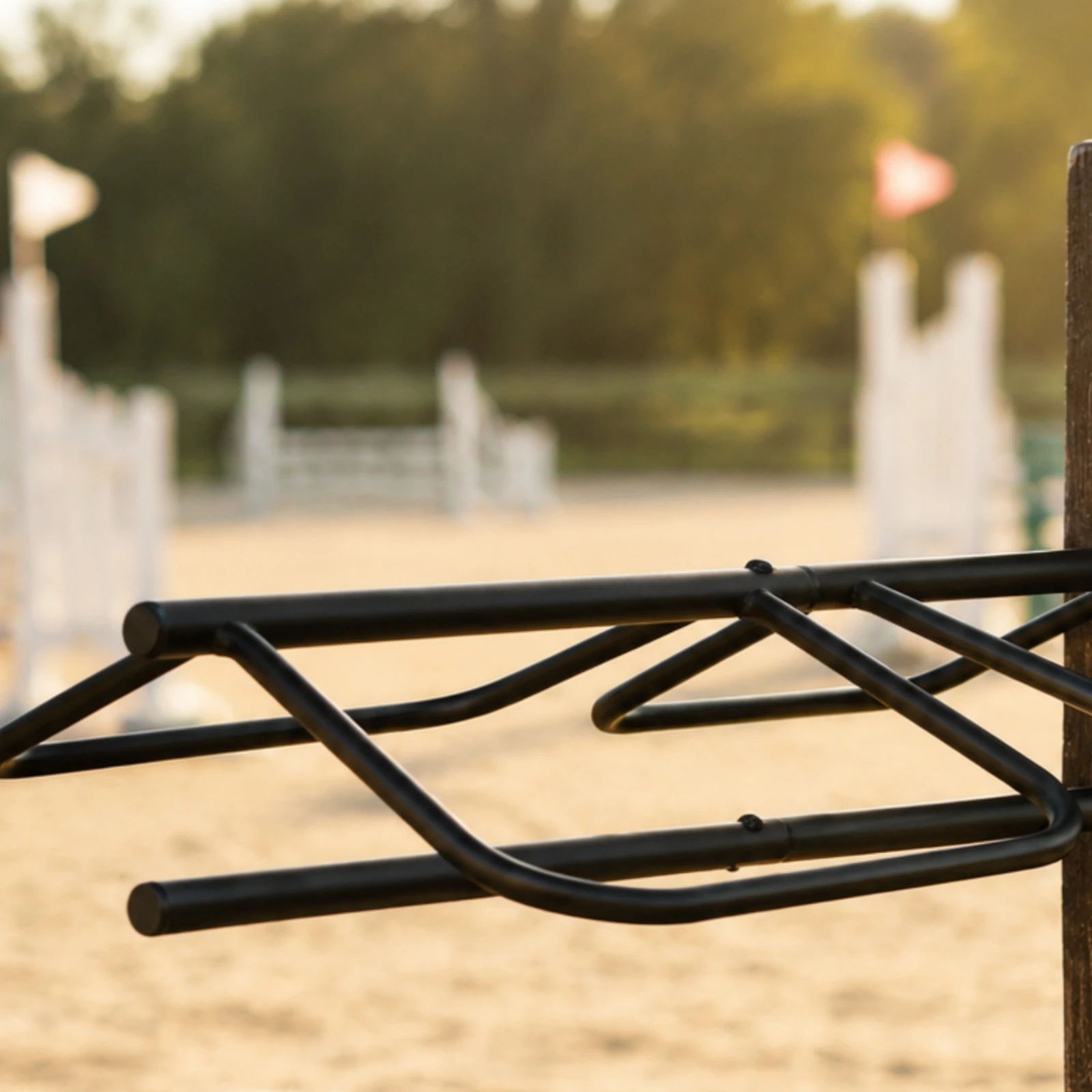 Wall-Mounted Saddle Rack Black Metal Saddle Rack Equestrian Storage Space Saving Heavy Duty