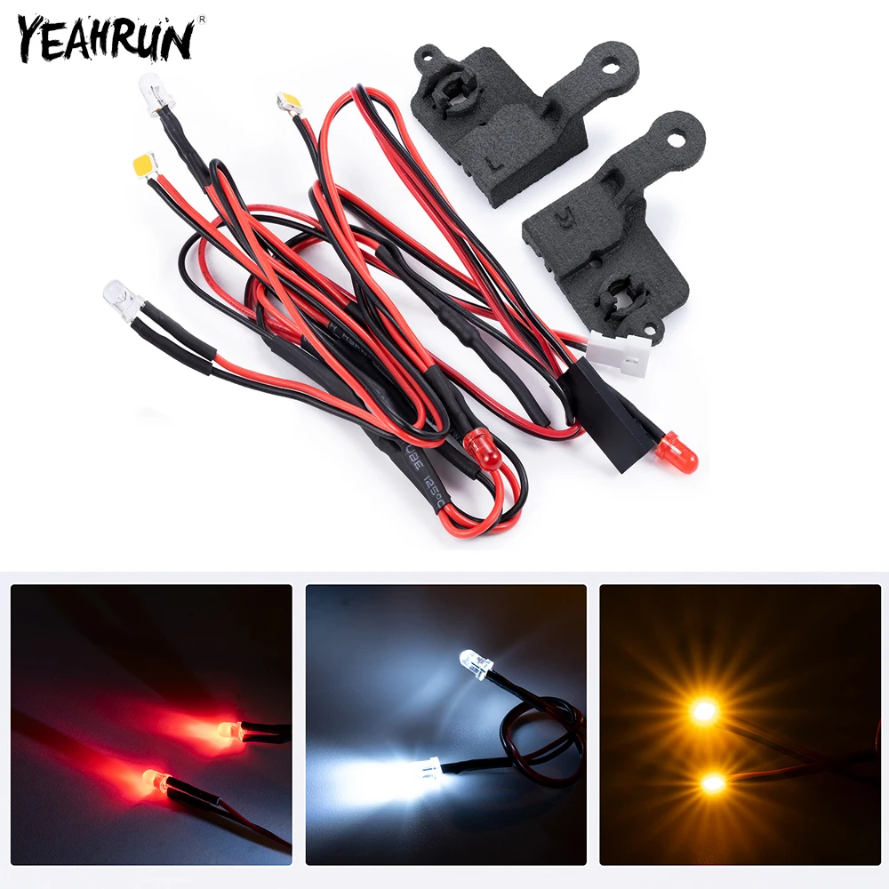 YEAHRUN Front Rear Headlights Taillights Led Lights Kit  for 1/18 TRX4M M F150 Rc Crawler Car Decoration Upgrade Parts