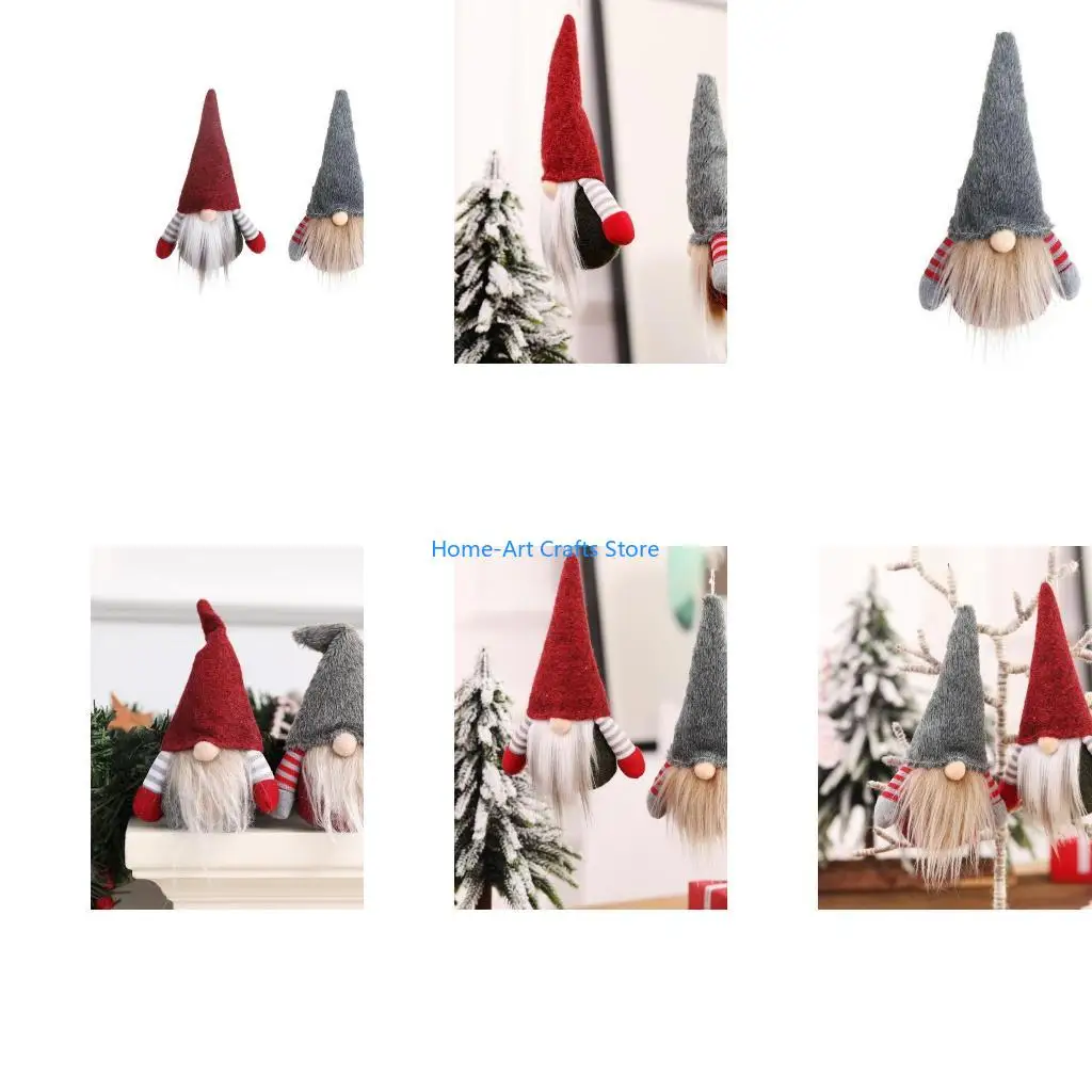 Y3NA Christmas Gnome for Doll Scandinavian Tomte Santa Figurine Plush Elf Toy for Outdoor Yard Balcony Mini Decor