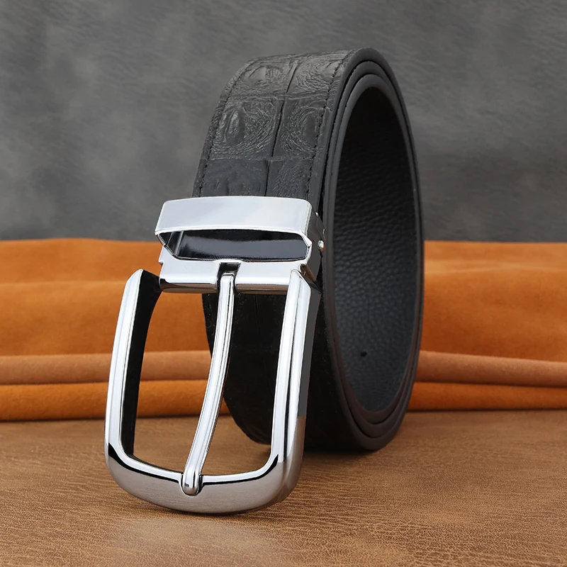 

High Quality 2026 Designer Pin Buckle Belts Men Luxury Famous Brand 3.8cm Wide Genuine Leather Fashion Young Men Ceinture Homme