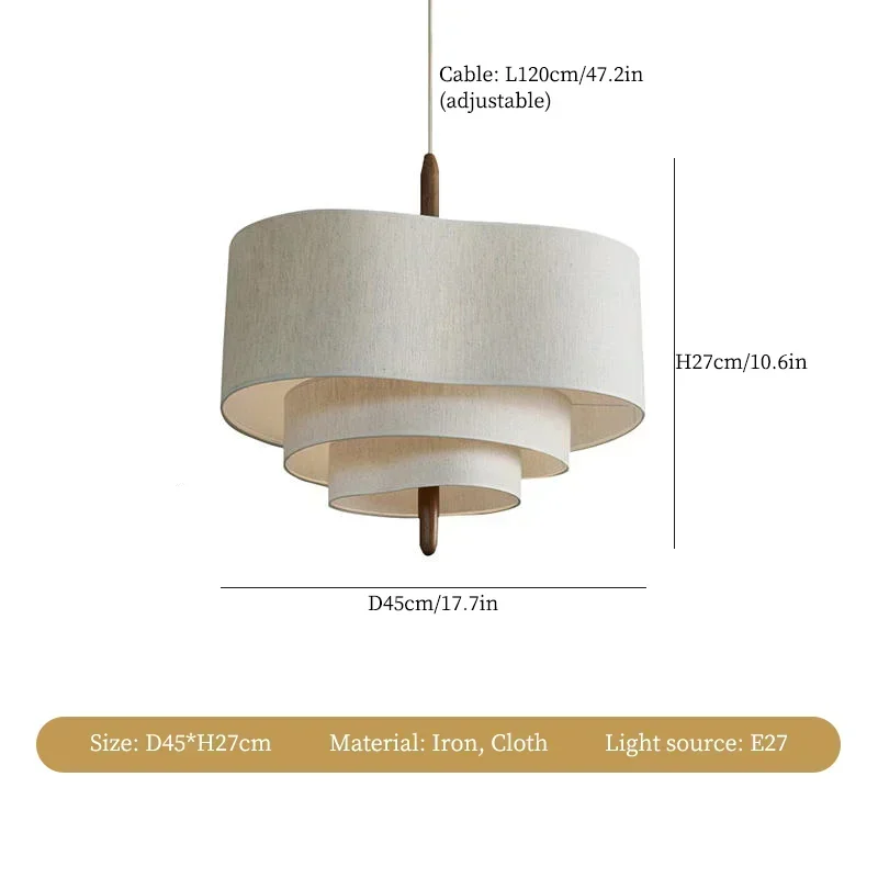 Winfordo Japanse Retro Plafond Kroonluchters Doek Hanglamp Home Decor Voor Woonkamer Keuken Eiland Slaapkamer