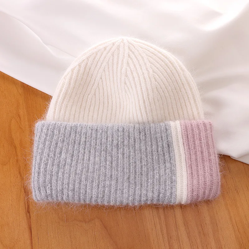 Hat Angora Women Winter Knit Beanie Warm Autumn Skiing Accessory For Outdoors