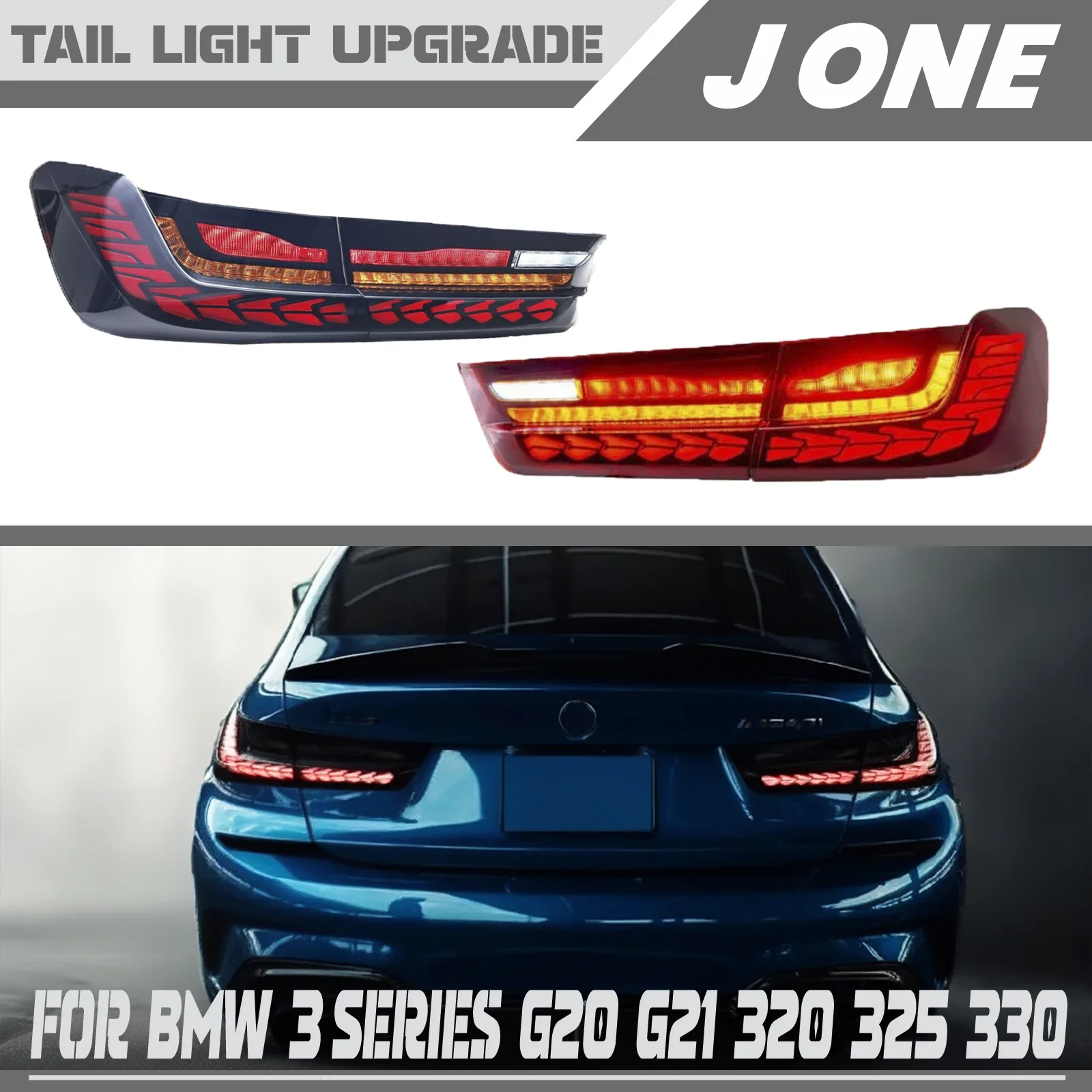 Dragon Scale Taillights for 2019-2025 BMW 3 Series M3 G20 G80 Chassis, Compatible with 316/320/328/330/M340, Plug & Play