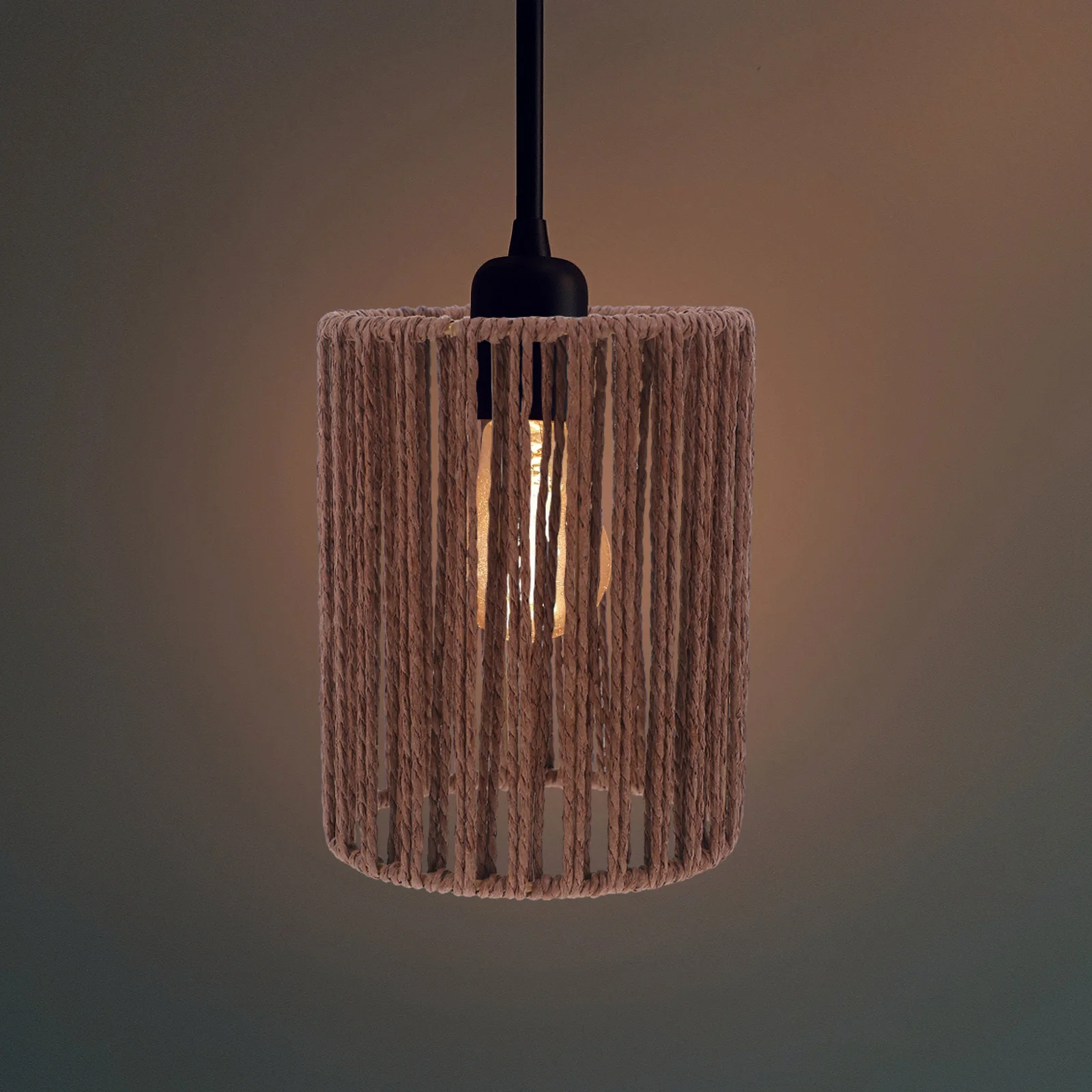 

Woven Lampshade Small E27 Cylinder Boho Vintage Replacement Cover For Hanging Wall Sconce Floor Desk Light Handmade Paper Rope