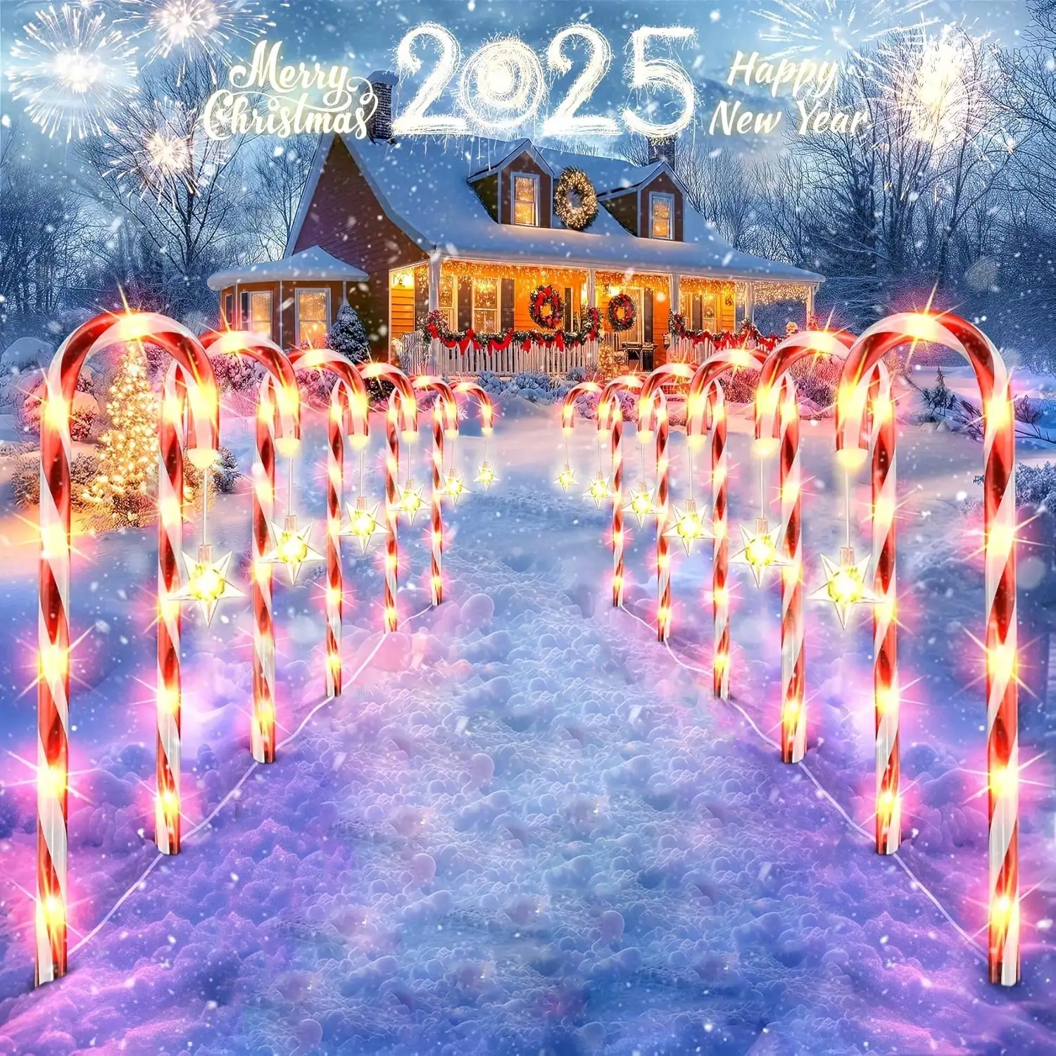 

Солнечные рождественские звезды, наземные фонари, 8 режимов, светодиодный уличный сад, двор, праздничный декор, подарок