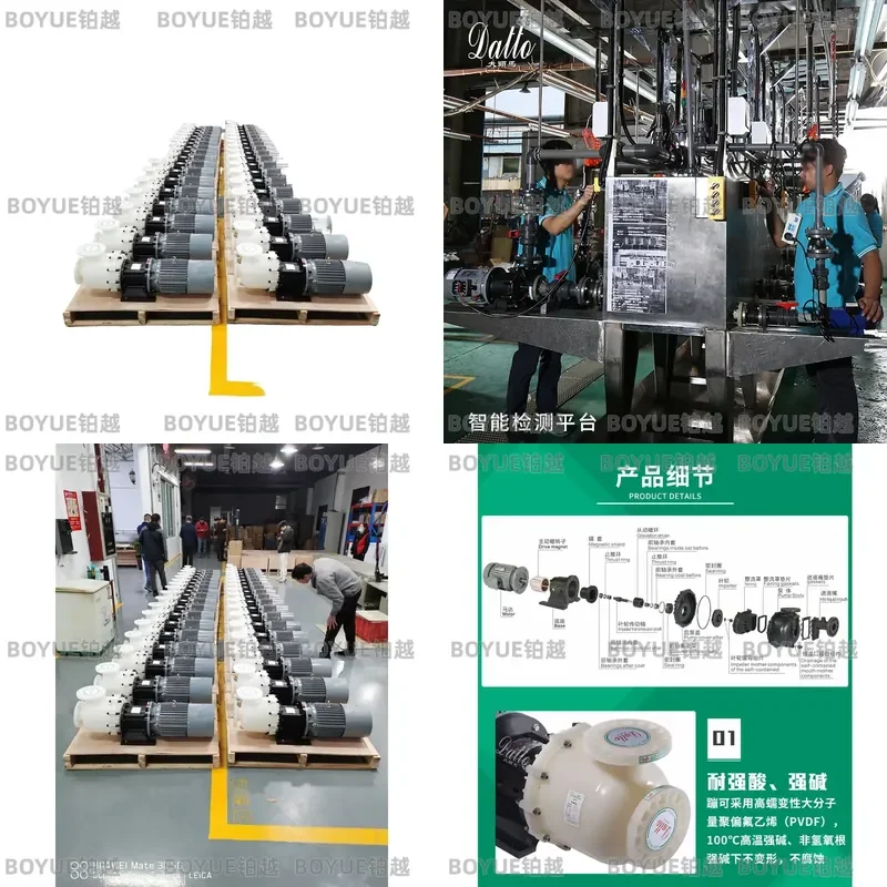 Industrial Magnetic Drive Pump Self Priming Booster Shielded Horizontal Solar Chemical Resistant Strong Acid Alkali