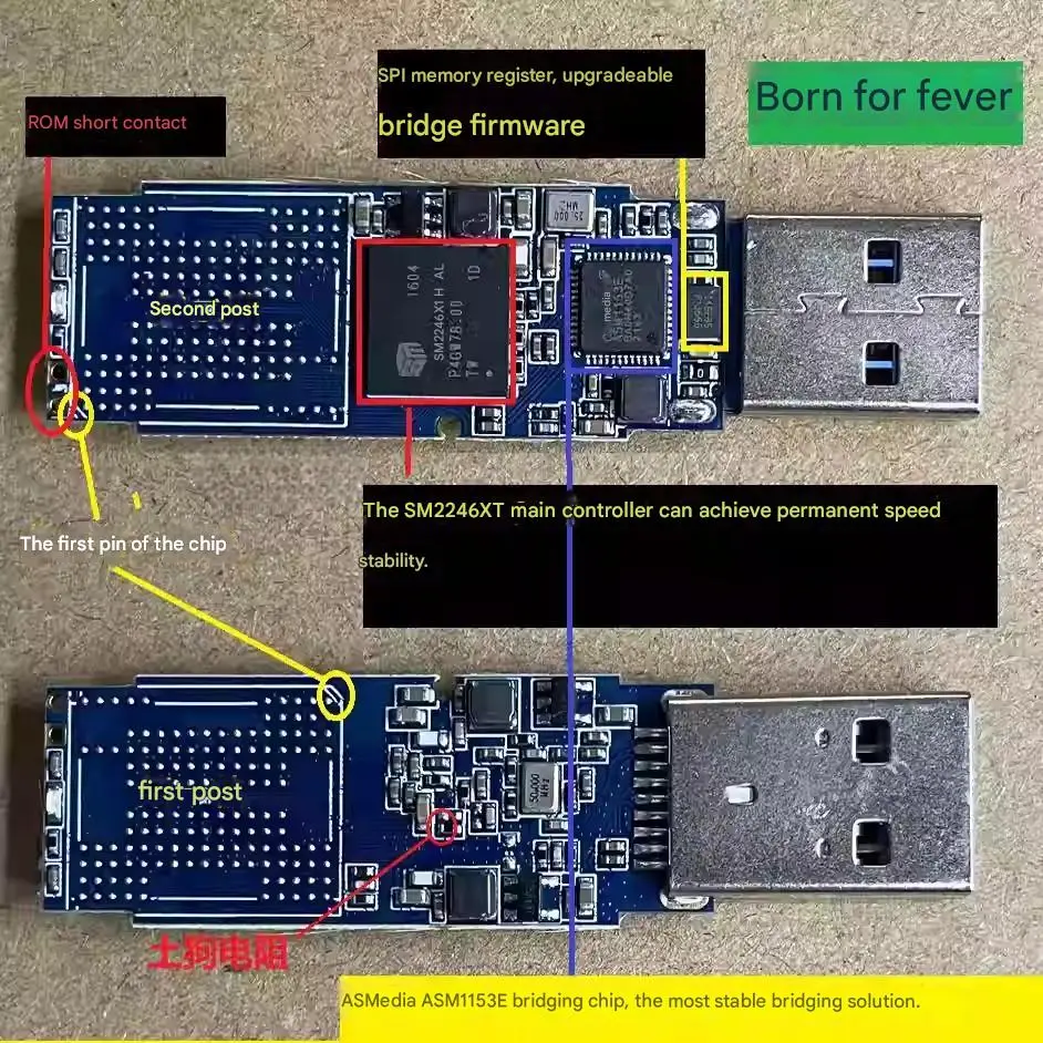 Плата твердотельного USB-накопителя SM2246XT, корпус с магнитным креплением для ЧПУ, прочный и долговечный, съемный