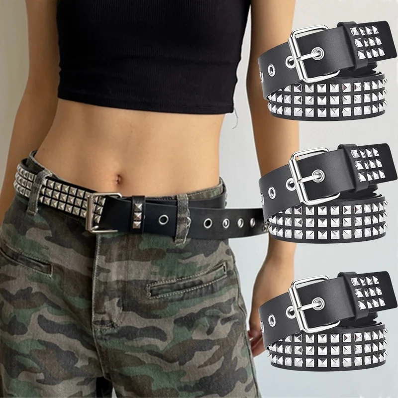 2024 Vintage Men Women Punk Cross Star Buckle Belt Design Metal Gothic Y2k Belt Pu Leather Waistband Jeans Pants Decorative Belt