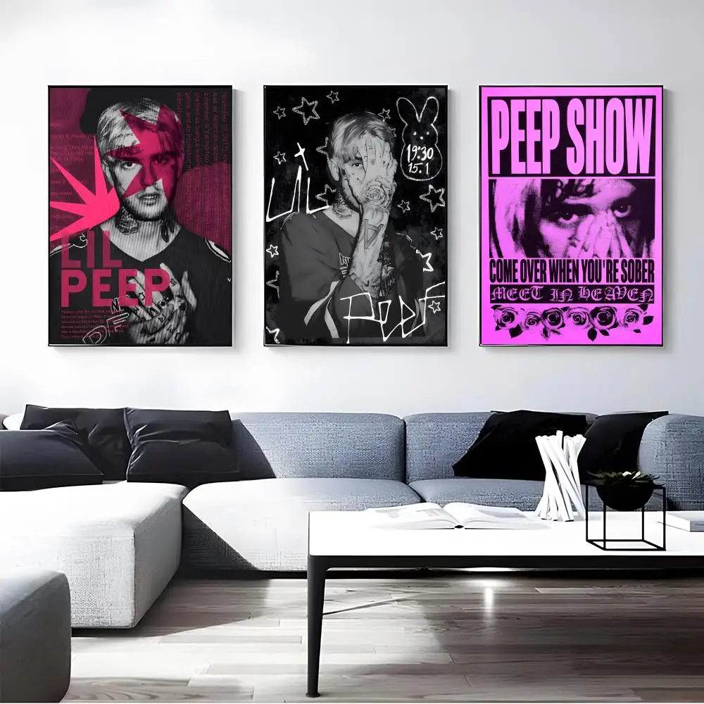 Singer Lil Peep Poster Self-adhesive Art Waterproof Paper Sticker Coffee House Bar Room Wall Decor