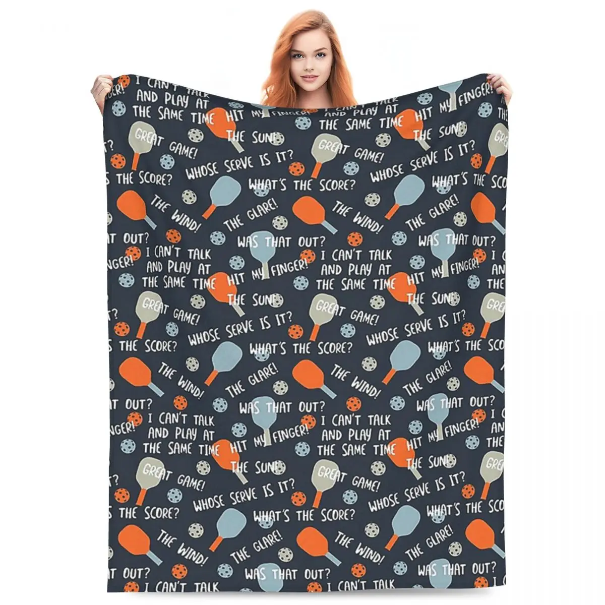 

Pickleball Talk Blankets Flannel Sofa Throw Blanket Portable Throw Blankets for Home Bedroom Outdoor Throws Bedspread Quilt