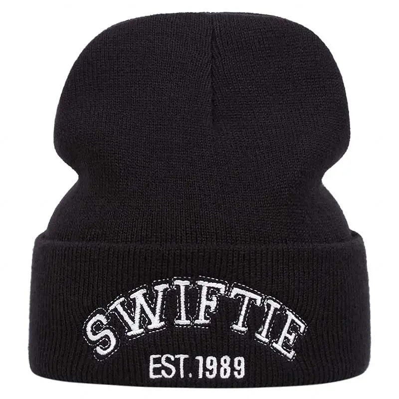 est 1989 knitted hat, bean hat, outdoor winter hat embroidered  ski hat