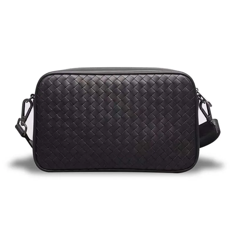 

Men's Classic Horizontal Wrap Genuine Leather Cowhide Satchel Handwaxed Woven Shoulder Bag