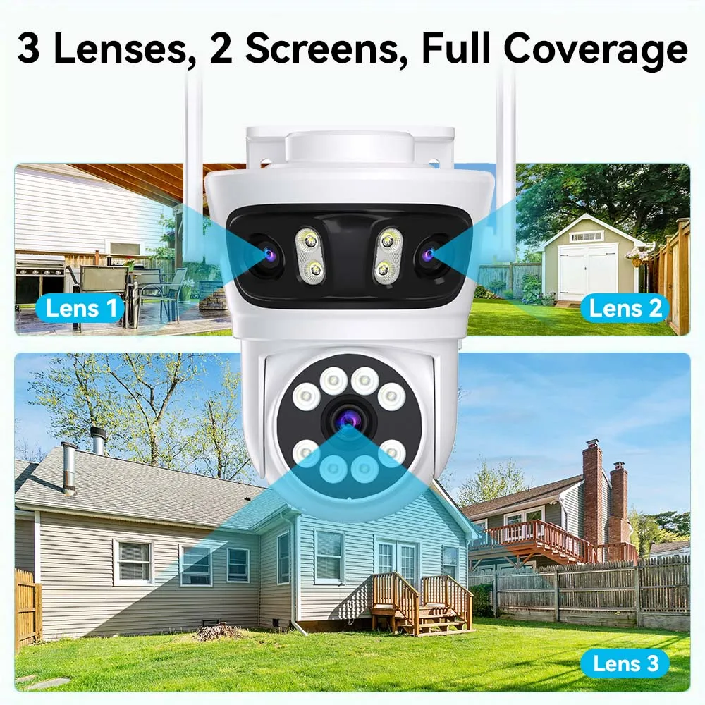 PEGATISAN 15MP WiFi Outdoor Camera Auto Tracking Multi-Screens 5X Digital Zoom PTZ Security CCTV Surveillance O-Kam pro