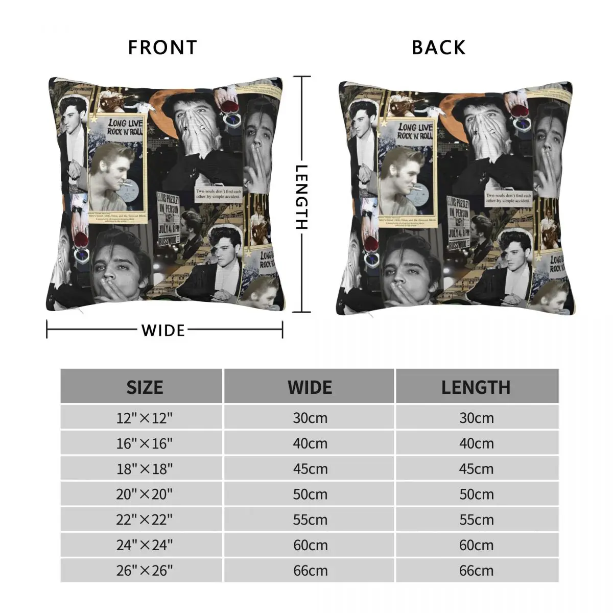 E-Elvis Presley Pillowcase Printing Fabric Cushion Cover Decoration Throw Pillow Case Cover Home Wholesale 18\'\'