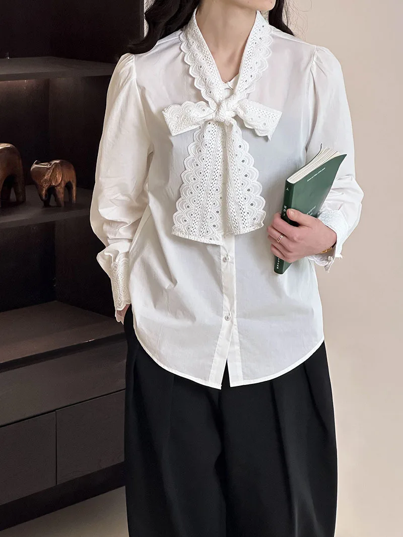 CGC moda coreana autunno donna camicie maniche lunghe eleganti camicette con scollo a V camicette casual femminili allentate top da donna abbigliamento