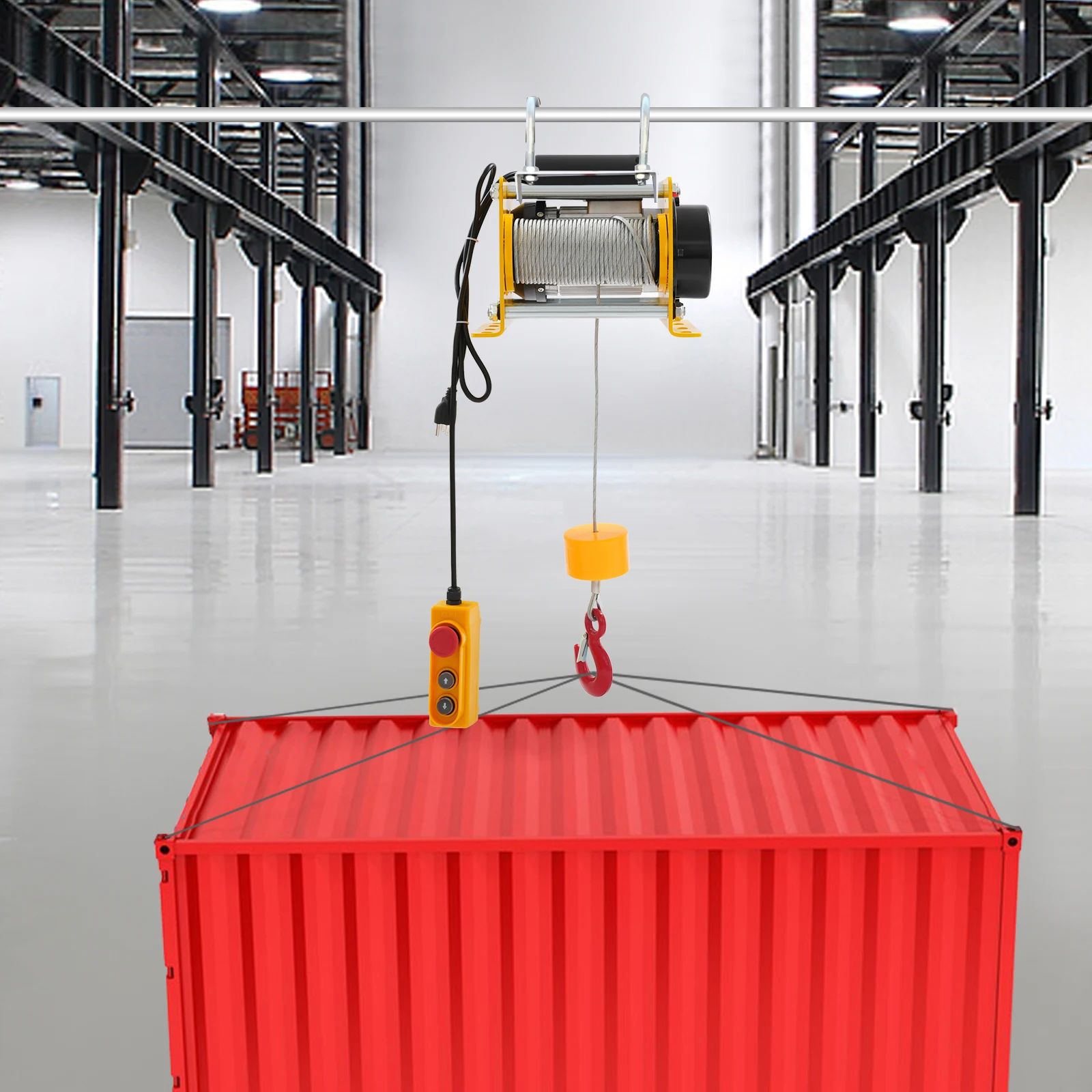 رافعة كهربائية، قوة 1 كيلو وات، سرعة 2800 دورة في الدقيقة، تحكم مريح لتركيب تكييف الهواء، تجديد المنزل، التعامل مع البضائع