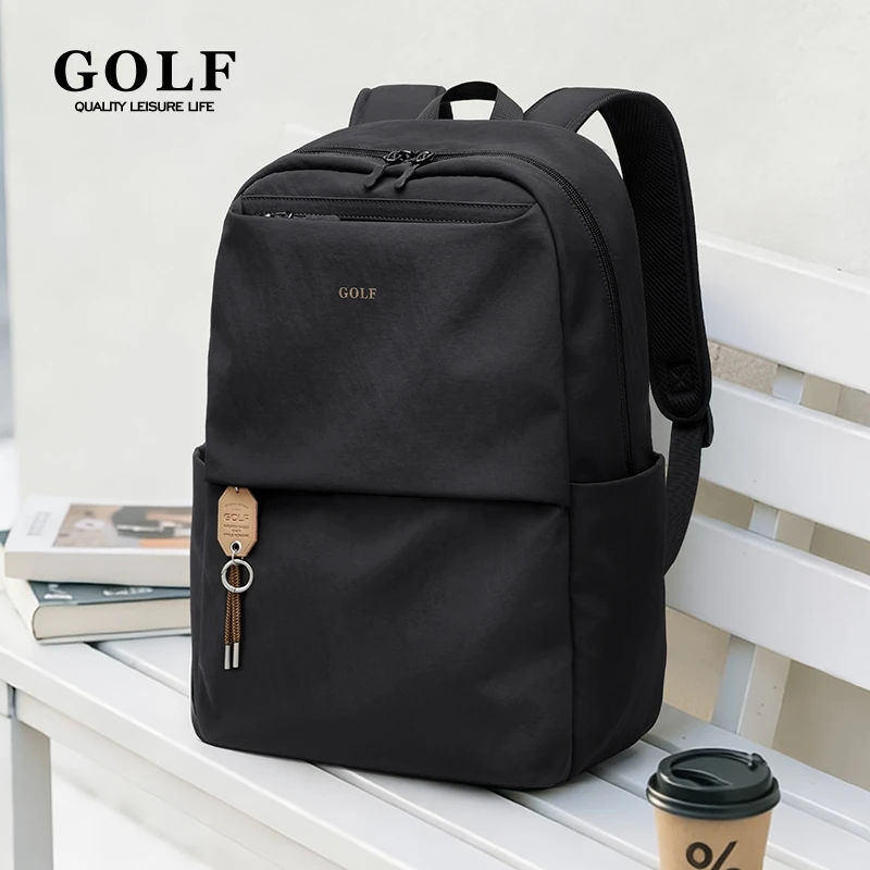 

GOLF Lightweight Travel Backpack Large Capacity 16 inch Casual Laptop Backpack Waterproof Unisex School Bag Black GCS139