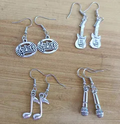 Fashion Music Teacher Earrings Music Pianist Gift Music Microphone Notes Handmade Guitar Accessories Stud Dangle