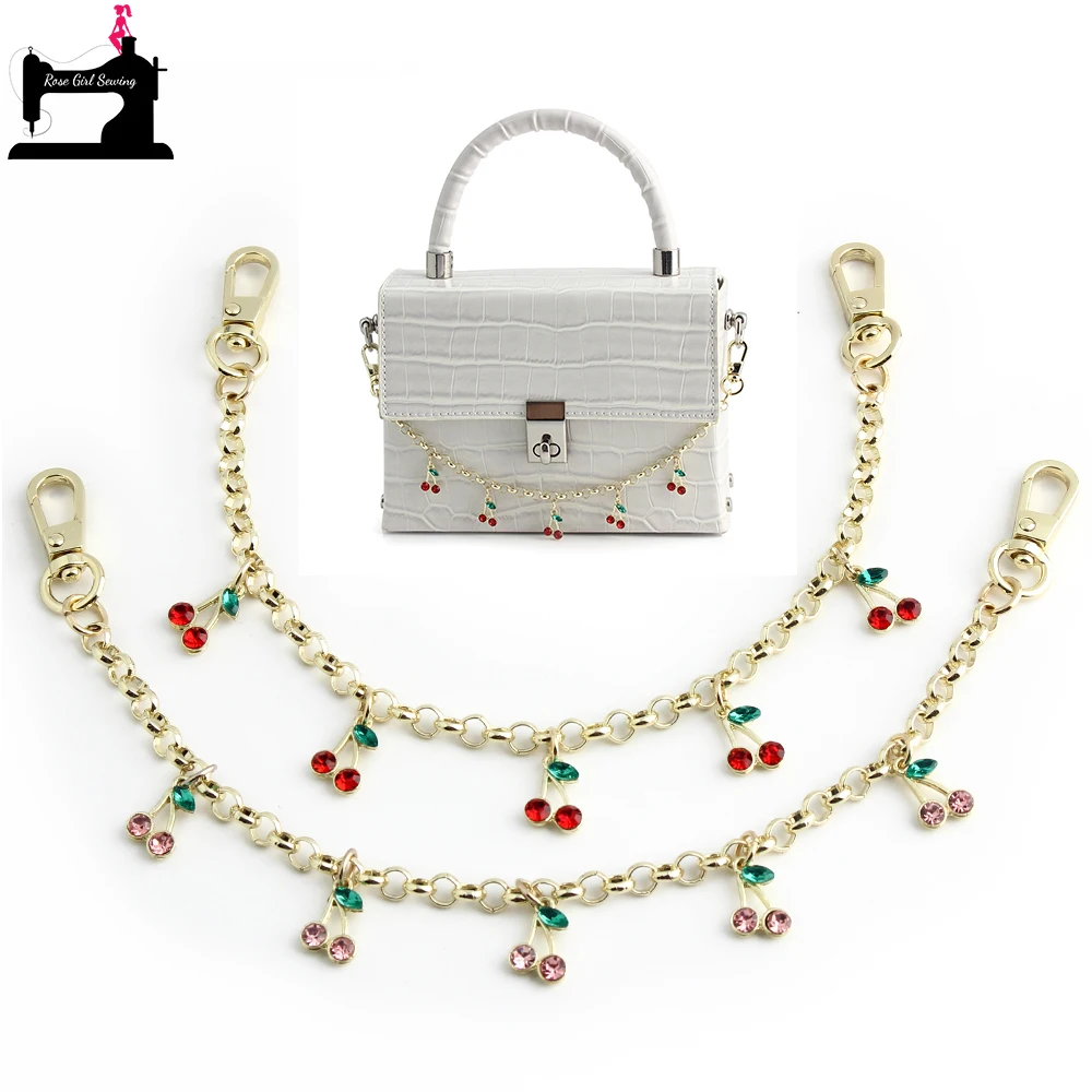 

2/5/10PCS 30cm Cherry Charm Keychain Pendant Bag Chains For Women Gift Shoulder Extension Short Strap Decoration Accessories